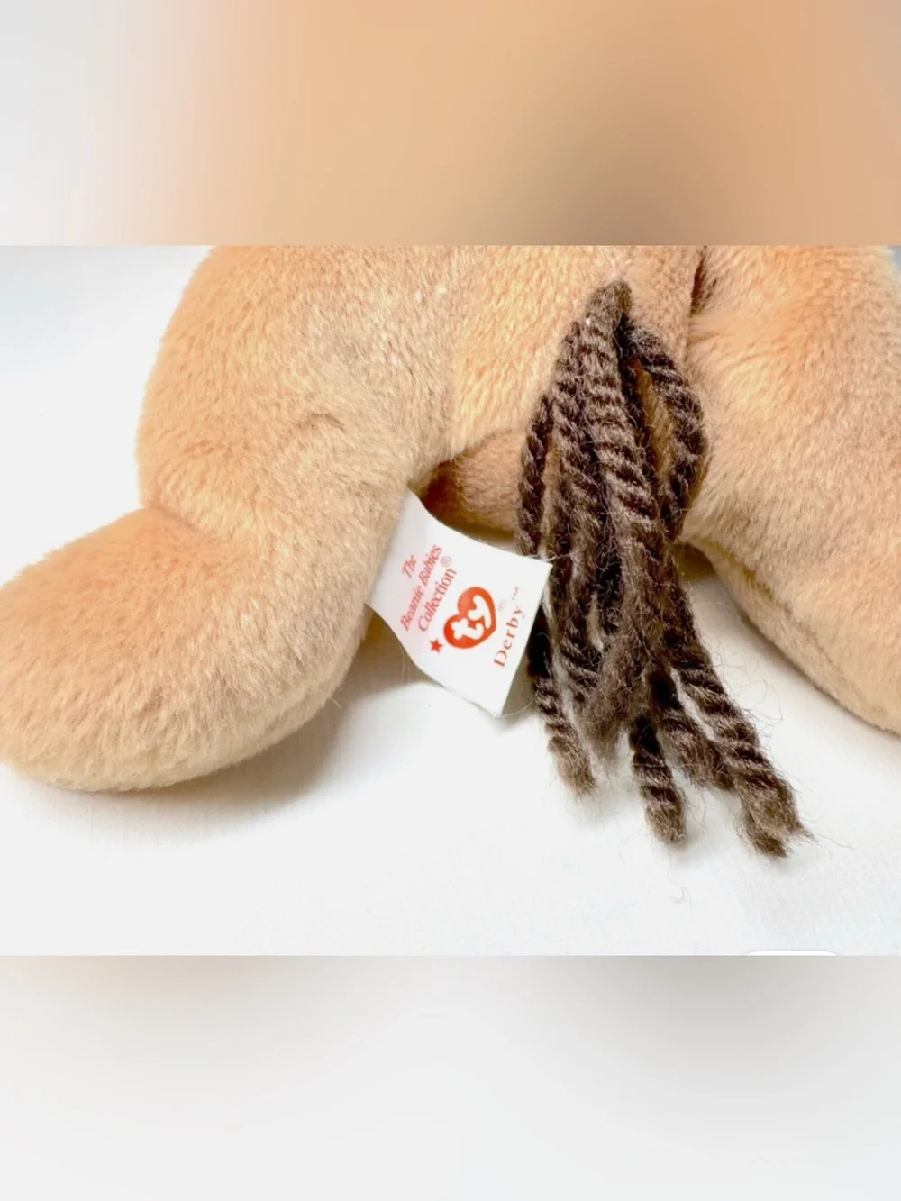 Derby 1995. Derby the horse. Plush Dog Toy - Tan Soft Squeaky Puppy